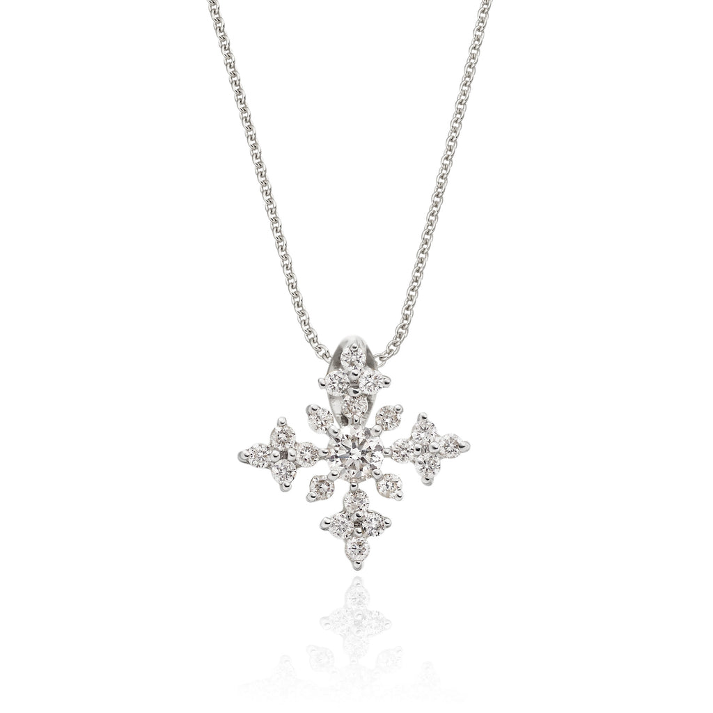 Night star 0.30ct cluster diamond pendant in 18K white gold