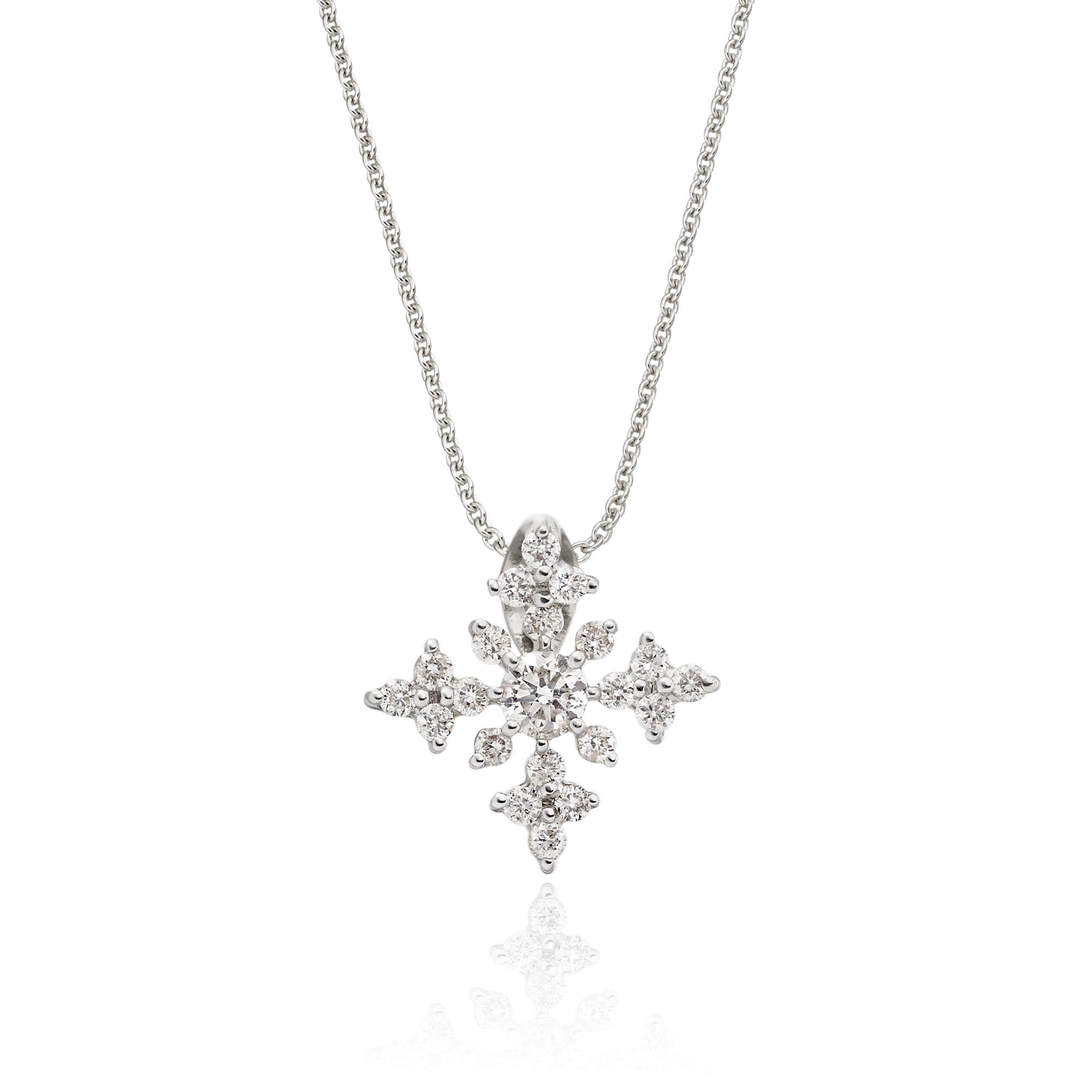 Night star 0.30ct cluster diamond pendant in 9K white gold