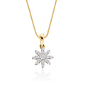 Lotus 0.25ct cluster diamond pendant in 9K yellow gold