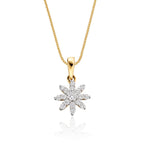 Lotus 0.25ct cluster diamond pendant in 9K yellow gold