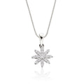Lotus 0.25ct cluster diamond pendant in 9K white gold