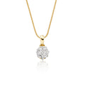 Flower shape 0.20ct cluster diamond pendant in 9K yellow gold