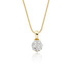 Flower shape 0.20ct cluster diamond pendant in 9K yellow gold