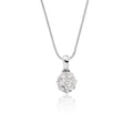 Flower shape 0.20ct cluster diamond pendant in 9K white gold