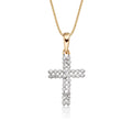 Cross pendant 0.17ct diamonds in 9K yellow gold