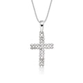 Cross pendant 0.17ct diamonds in 18K white gold