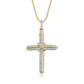 Elevation cross pendant 0.30ct diamonds in 9K yellow gold