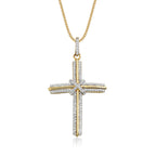 Elevation cross pendant 0.30ct diamonds in 9K yellow gold