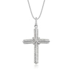 Elevation cross pendant 0.30ct diamonds in 9K white gold