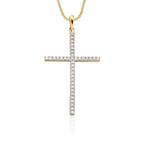 Cross pendant 0.30ct diamonds in 9K yellow gold