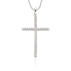 Diamond Cross pendant 0.30ct diamonds in 18K white gold