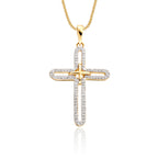 Eternity cross pendant 0.25ct diamonds in 9K yellow gold