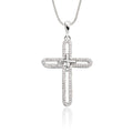 Eternity cross pendant 0.25ct diamonds in 9K white gold