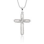Eternity cross pendant 0.25ct diamonds in 9K white gold