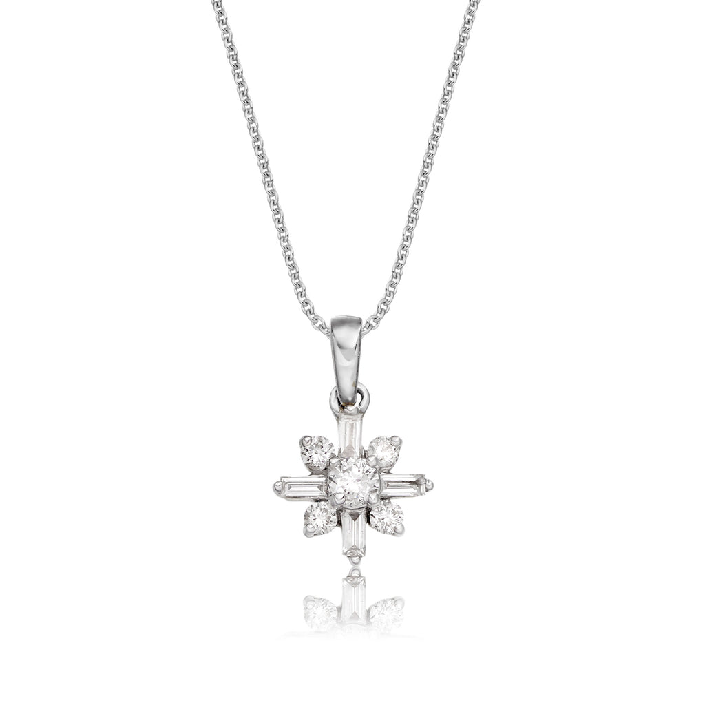 Jasmine 0.25ct cluster diamond pendant in 18K white gold