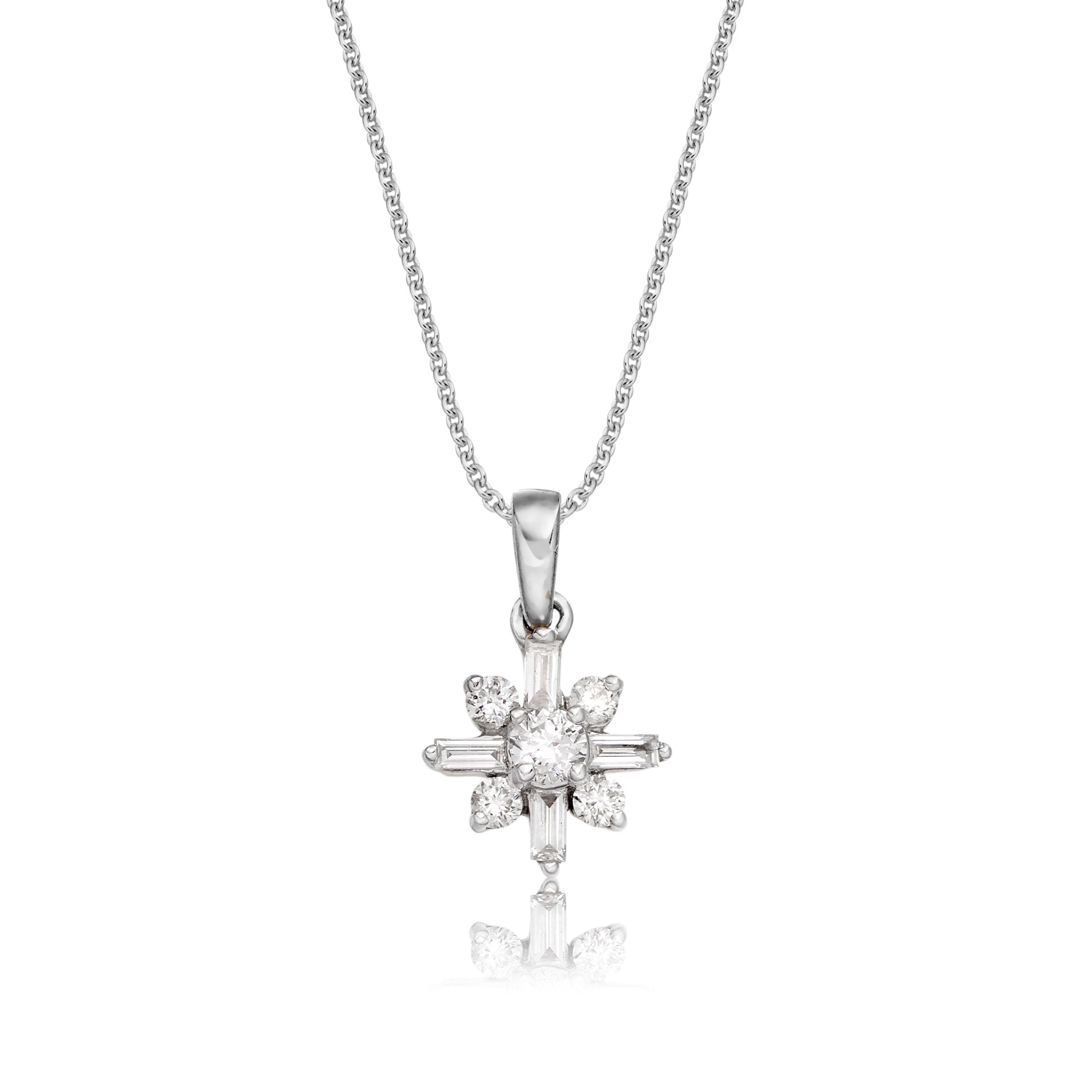 Jasmine 0.25ct cluster diamond pendant in 9K white gold
