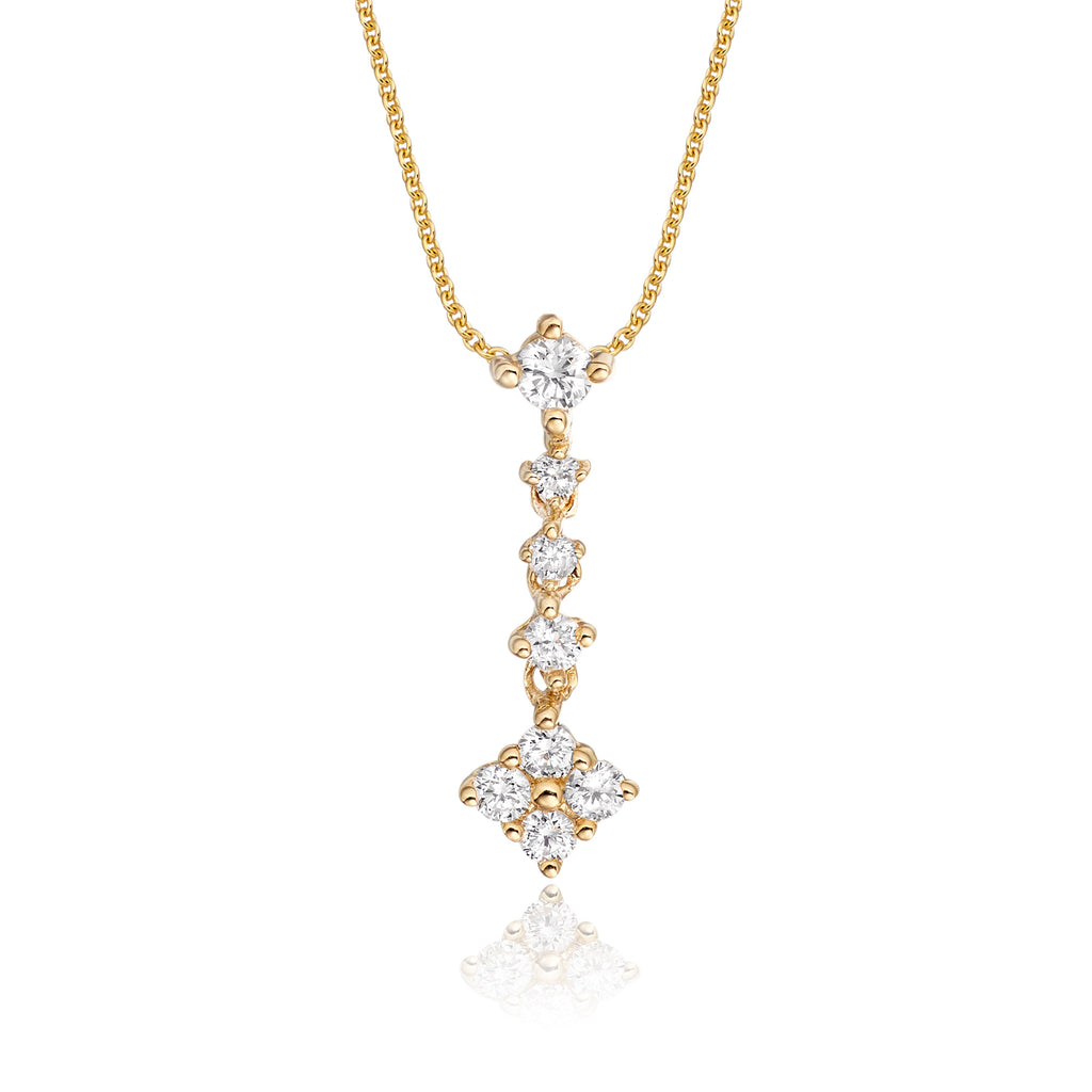 Cupids Arrow 0.25ct diamond pendant in 9K yellow gold
