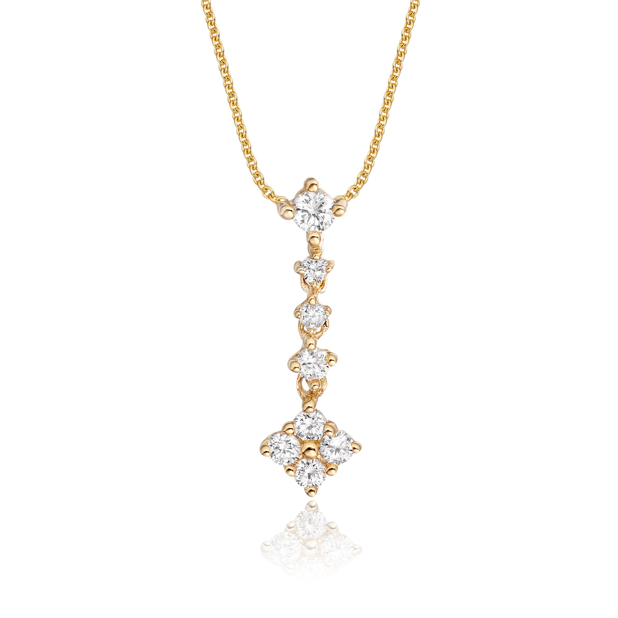 Cupids Arrow 0.25ct diamond pendant in 9K yellow gold
