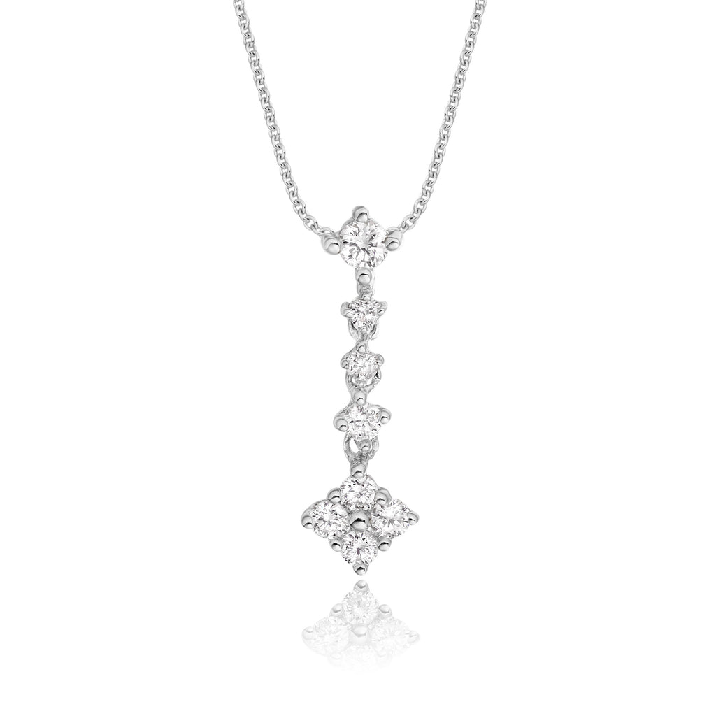 Cupids Arrow 0.25ct diamond pendant in 18K white gold