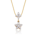 Flower drop 0.30ct diamond pendant in 9K yellow gold