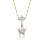 Flower drop 0.30ct diamond pendant in 9K yellow gold
