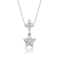 Flower drop 0.30ct diamond pendant in 18K white gold