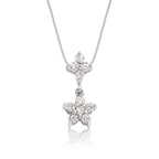 Flower drop 0.30ct diamond pendant in 18K white gold