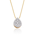 Pear shape 0.25ct cluster diamond pendant in 9K yellow gold