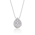 Pear shape 0.25ct cluster diamond pendant in 18K white gold