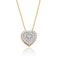 Heart cluster 0.25ct diamond pendant in 9K yellow gold