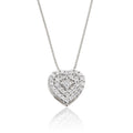 Heart cluster 0.25ct diamond pendant in 18K white gold