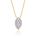 Marquise shape 0.30ct cluster diamond pendant in 9K yellow gold