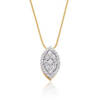 Marquise shape 0.30ct cluster diamond pendant in 9K yellow gold