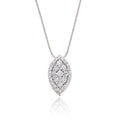 Marquise shape 0.30ct cluster diamond pendant in 18K white gold