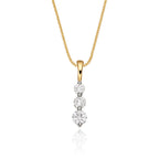 Trilogy 0.30ct diamond pendant in 9K yellow gold