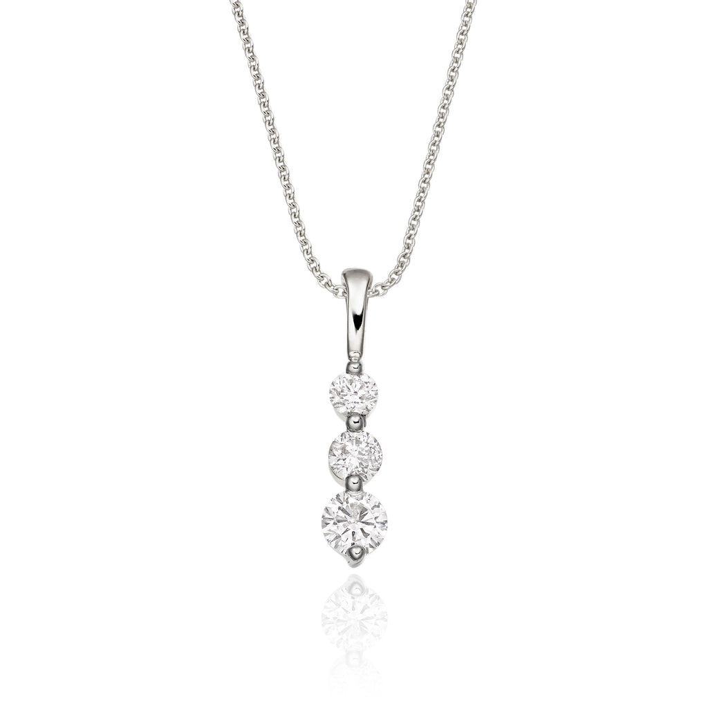 Trilogy 0.30ct diamond pendant in 18K white gold
