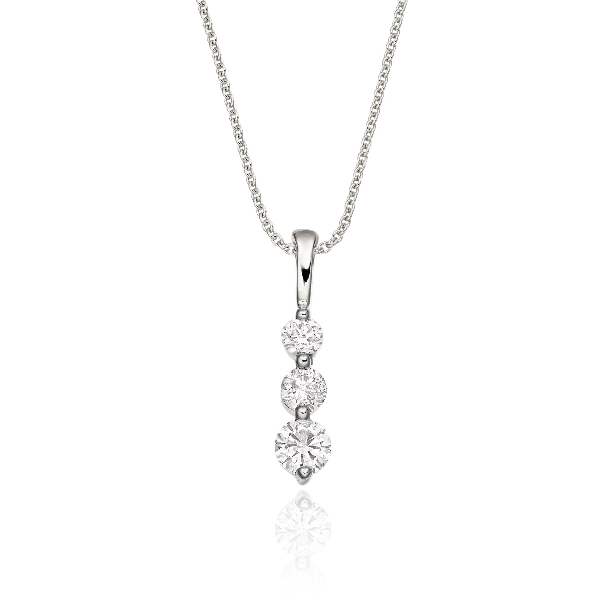 Trilogy 0.30ct diamond pendant in 18K white gold
