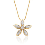 Buttercup 0.25ct cluster diamond pendant in 9K yellow gold