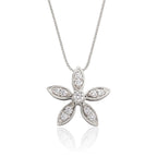 Buttercup 0.25ct cluster diamond pendant in 18K white gold