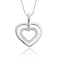 Twin heart 0.23ct diamond pendant in 18K white gold