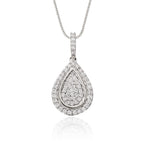Pear drop 0.35ct diamond pendant in 18K white gold