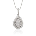 Pear drop 0.35ct diamond pendant in 9K white gold 