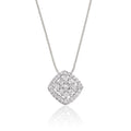 Cushion shape 0.25ct cluster diamond pendant in 18K white gold