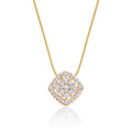 Cushion shape 0.25ct cluster diamond pendant in 9K yellow gold