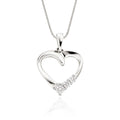Heart trilogy 0.15ct diamond pendant in 9K white gold