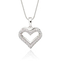 Classic heart 0.25ct diamond pendant in 9K white gold