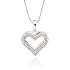 Classic heart 0.25ct diamond pendant in 9K white gold