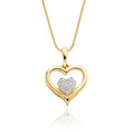 Heart shape 0.05ct diamond pendant in 9K yellow gold