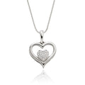 Heart shape 0.05ct diamond pendant in 18K white gold