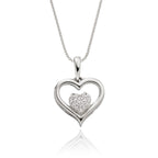 Heart shape 0.05ct diamond pendant in 9K white gold